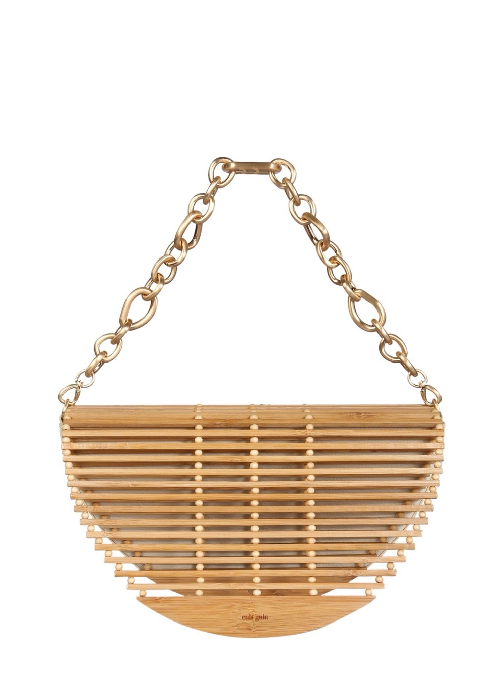 NWOT Cult gaia Bamboo Ark Bag with Gold Chain Handle Original Box and Dust Bag